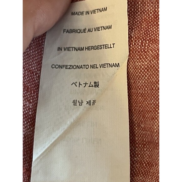 J Crew Shirt Mens XL Linen Slim Fit Baird McNutt Irish Button Down Casual Red - Picture 6 of 11